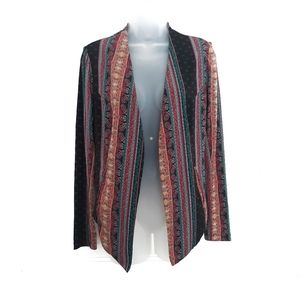 BCBGENERATION Satin Assymetrical Blazer Black Red Small
